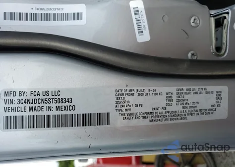 2025 Jeep Compass Limited from USA, damaged, VIN 3C4NJDCN5ST508343